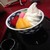 Soft ice cream with dumplings, fruit and kanten-jelly